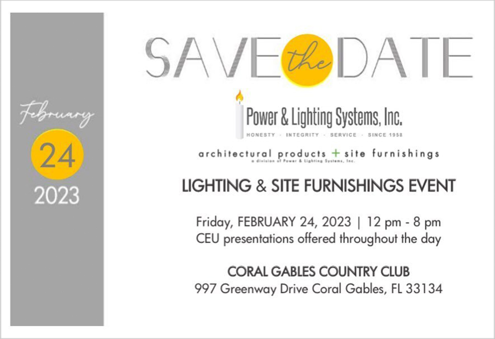 Lighting and Site Furnishings Event